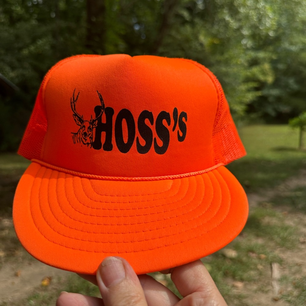 Vintage hunters orange trucker snapback hat
